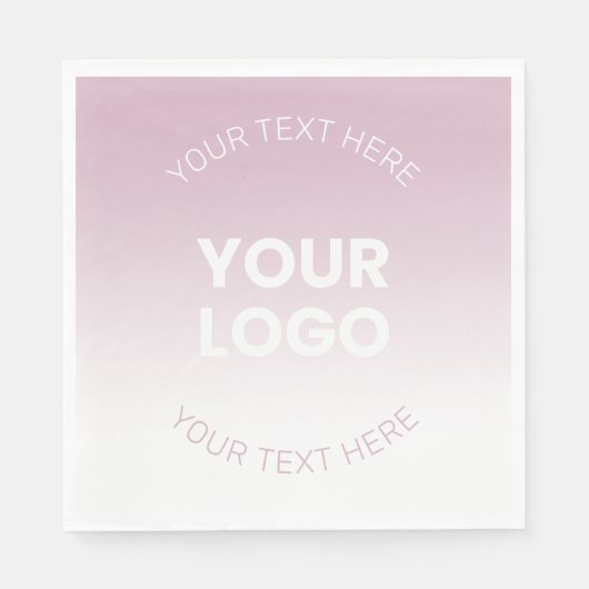 Ihr Logo | Modernes Dusty Pink & White Ombre Serviette (Vorderseite)