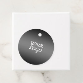 Ihr Logo & Modernes einfaches Ombre | Dunkelgrau Geschenkanhänger