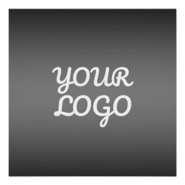 Ihr Logo & Modernes einfaches Ombre | Dunkelgrau Poster