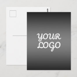 Ihr Logo & Modernes einfaches Ombre | Dunkelgrau Postkarte