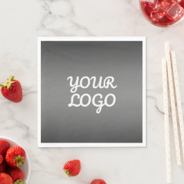 Ihr Logo & Modernes einfaches Ombre | Dunkelgrau Serviette