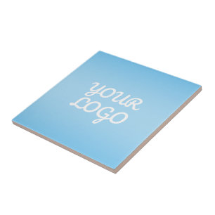 Ihr Logo & Modernes einfaches Ombre   Hellblau Fliese