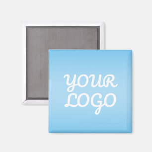 Ihr Logo & Modernes einfaches Ombre Hellblau Magnet