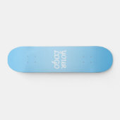 Ihr Logo & Modernes einfaches Ombre | Hellblau Skateboard (Horizontal)