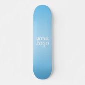 Ihr Logo & Modernes einfaches Ombre | Hellblau Skateboard (Vorne)