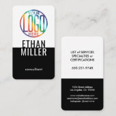 Ihr Logo Modernes, Minimalistisches Schwarz/Weiß Visitenkarte (Vorne/Hinten)