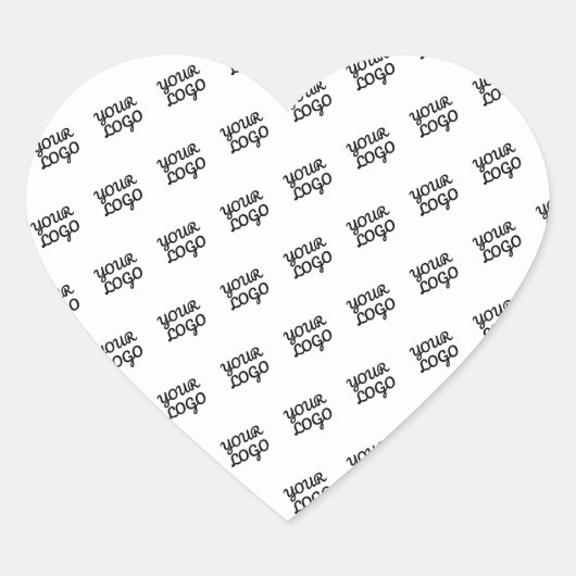 Ihr Logo | Modernes Wiederholmuster Herz-Aufkleber (Vorderseite)