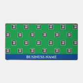 Ihr Logo-Muster, Firmenname, Blau & Grün Vs2 Schreibtischunterlage (Vorderseite)