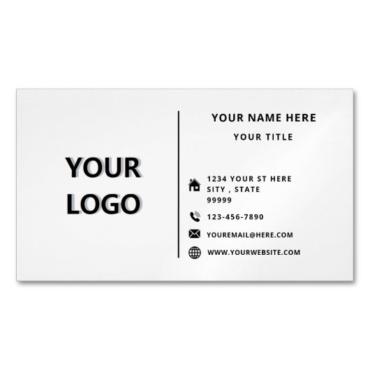 Ihr Logo Name Info Business Card Magazin Magnetische Visitenkarte (Vorderseite)