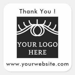 Ihr Logo, Name und Website Promo Classic Round Cla Quadratischer Aufkleber