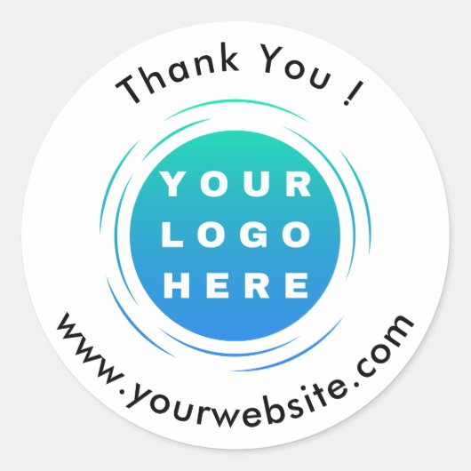 Ihr Logo, Name und Website Promo Classic Round Runder Aufkleber (Vorderseite)