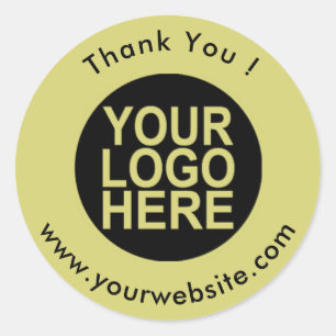 Ihr Logo, Name & Website Promo Classic Round Clas Runder Aufkleber