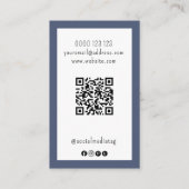 Ihr Logo Navy Blue Border Earring Card QR Code Visitenkarte (Rückseite)
