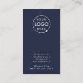 Ihr Logo | Navy Blue Modern Earring Display Card Visitenkarte (Rückseite)