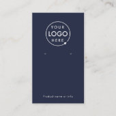 Ihr Logo | Navy Blue Modern Earring Display Card Visitenkarte (Vorderseite)