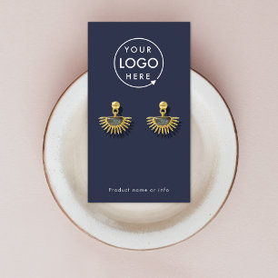 Ihr Logo Navy Blue Modern Earring Display Card Visitenkarte