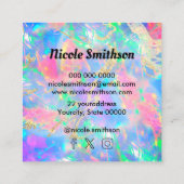 Ihr Logo neon opal quadratische Visitenkarte (Rückseite)