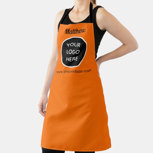 Ihr Logo Neonorange Website Gelbes Geschäft Schürze (InSitu)