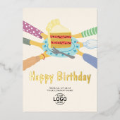 Ihr Logo Niedlich von allen Unternehmen zum Geburt Folieneinladung (Vorderseite)