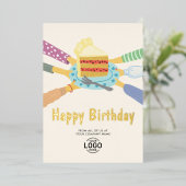 Ihr Logo Niedlich von allen Unternehmen zum Geburt Folieneinladung (Stehend vorne)