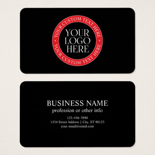 Ihr Logo oder anderes Bild | Schwarz, Rot und Weiß (Vorne & Hinten)