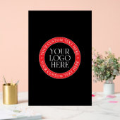 Ihr Logo oder anderes Bild | Schwarz, Rot und Weiß Acrylschild (Hochzeit)