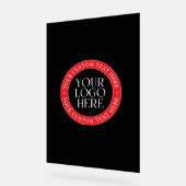 Ihr Logo oder anderes Bild | Schwarz, Rot und Weiß Acrylschild (Winkel)