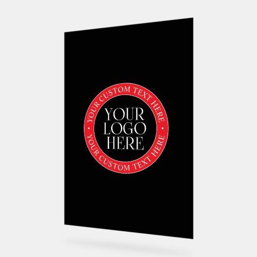 Ihr Logo oder anderes Bild | Schwarz, Rot und Weiß Acrylschild (Winkel)