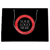 Ihr Logo oder anderes Bild | Schwarz, Rot und Weiß Große Geschenktüte (Vorderseite)