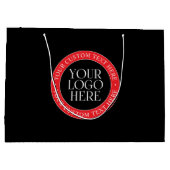 Ihr Logo oder anderes Bild | Schwarz, Rot und Weiß Große Geschenktüte (Rückseite)