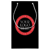 Ihr Logo oder anderes Bild | Schwarz, Rot und Weiß Kleine Geschenktüte (Rückseite)