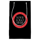 Ihr Logo oder anderes Bild | Schwarz, Rot und Weiß Kleine Geschenktüte (Vorderseite)