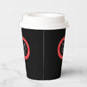 Ihr Logo oder anderes Bild | Schwarz, Rot und Weiß Pappbecher (Rechts)