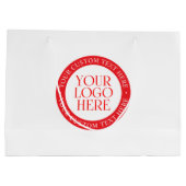 Ihr Logo oder anderes Bild | Weihnachten weiß und  Große Geschenktüte (Rückseite)