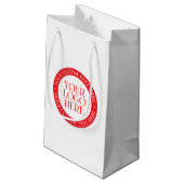 Ihr Logo oder anderes Bild | Weihnachten weiß und  Kleine Geschenktüte (Rückseite Schrägansicht)