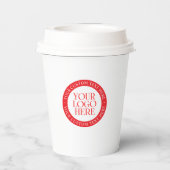 Ihr Logo oder anderes Bild | Weihnachten weiß und  Pappbecher (Rückseite)