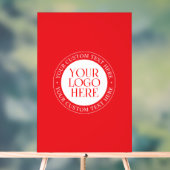 Ihr Logo oder anderes Bild | Weihnachtsrot und Wei Acrylschild (Neutral)