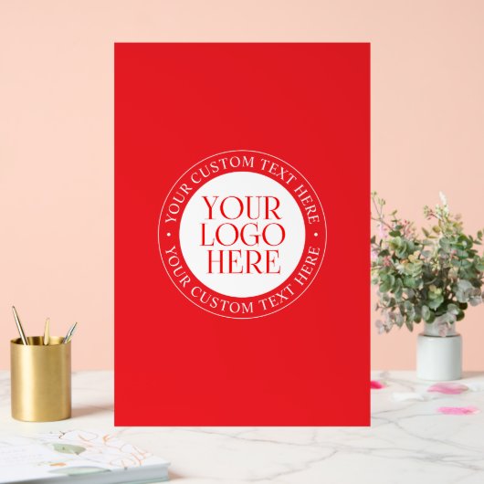 Ihr Logo oder anderes Bild | Weihnachtsrot und Wei Acrylschild (Hochzeit)