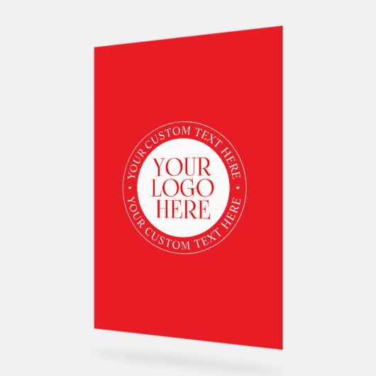 Ihr Logo oder anderes Bild | Weihnachtsrot und Wei Acrylschild (Winkel)