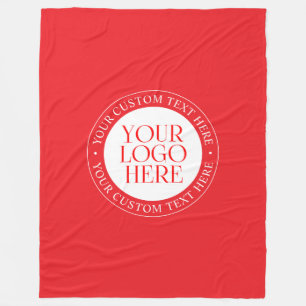 Ihr Logo oder anderes Bild   Weihnachtsrot und Wei Fleecedecke