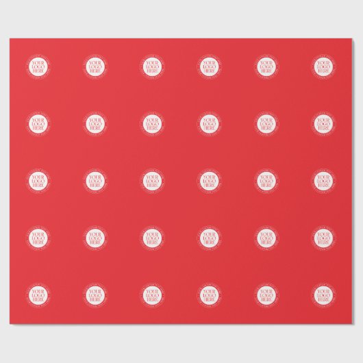 Ihr Logo oder anderes Bild | Weihnachtsrot und Wei Geschenkpapier (Flach)