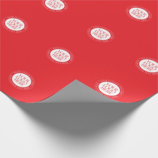 Ihr Logo oder anderes Bild | Weihnachtsrot und Wei Geschenkpapier (Ecke)
