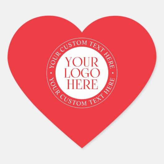 Ihr Logo oder anderes Bild | Weihnachtsrot und Wei Herz-Aufkleber (Vorderseite)