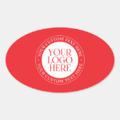 Ihr Logo oder anderes Bild | Weihnachtsrot und Wei Ovaler Aufkleber (Vorderseite)