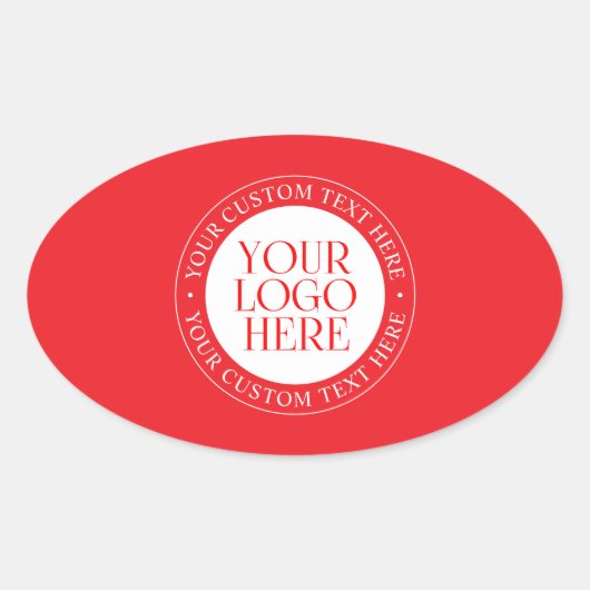 Ihr Logo oder anderes Bild | Weihnachtsrot und Wei Ovaler Aufkleber (Vorderseite)