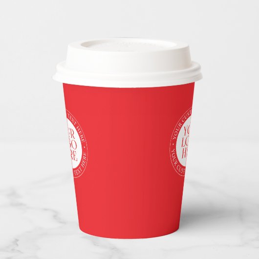 Ihr Logo oder anderes Bild | Weihnachtsrot und Wei Pappbecher (Links)