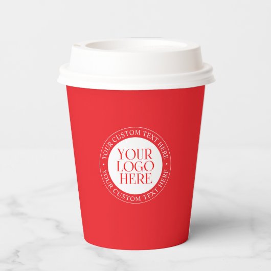 Ihr Logo oder anderes Bild | Weihnachtsrot und Wei Pappbecher (Rückseite)