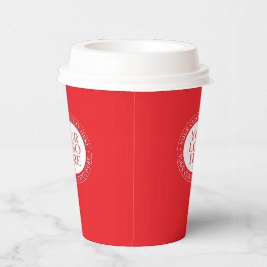 Ihr Logo oder anderes Bild | Weihnachtsrot und Wei Pappbecher (Rechts)