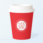 Ihr Logo oder anderes Bild | Weihnachtsrot und Wei Pappbecher