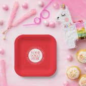 Ihr Logo oder anderes Bild | Weihnachtsrot und Wei Pappteller (Party)